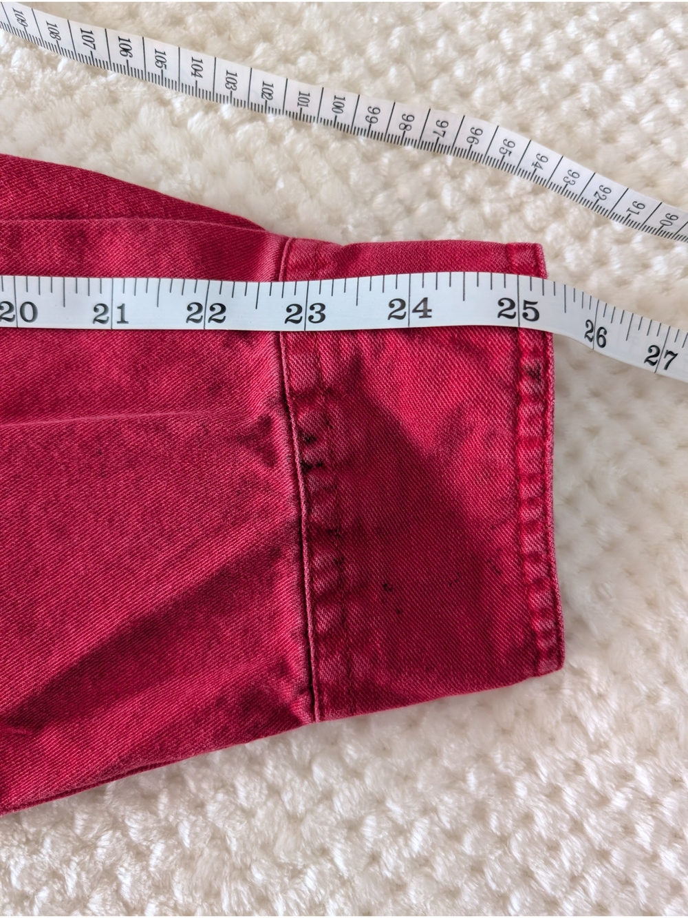 Vintage Levi's red denim heavyweight button-down shirt or shirt jacket - Picture 7 of 11